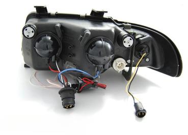 LED Angel Eyes Scheinwerfer für Audi A4 B5 94-98 schwarz CCFL
